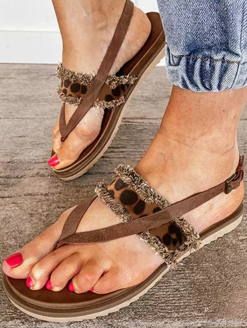 Leopard Toe Sandals