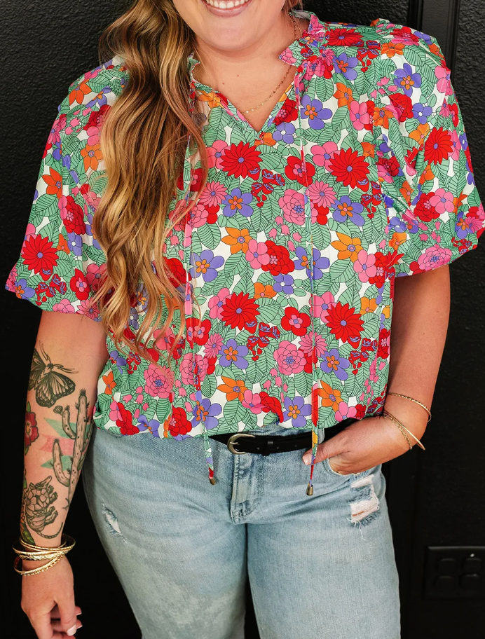 Floral Bubble Sleeve