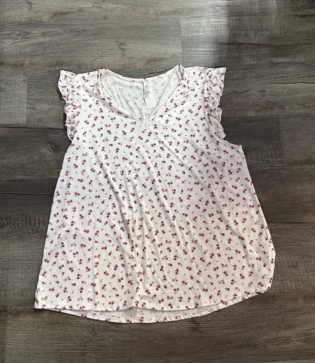 Tiny Floral Plus Top