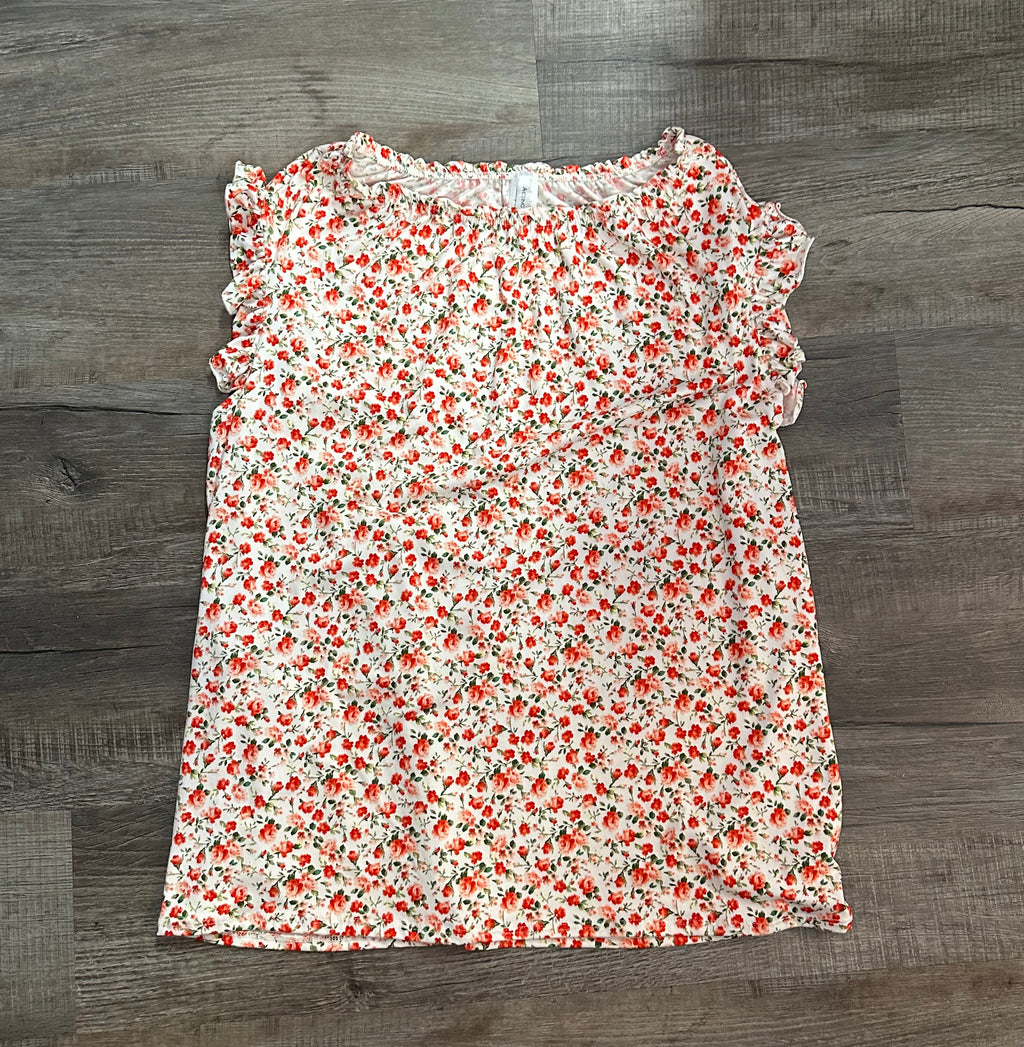 Plus Ruffle Floral Top