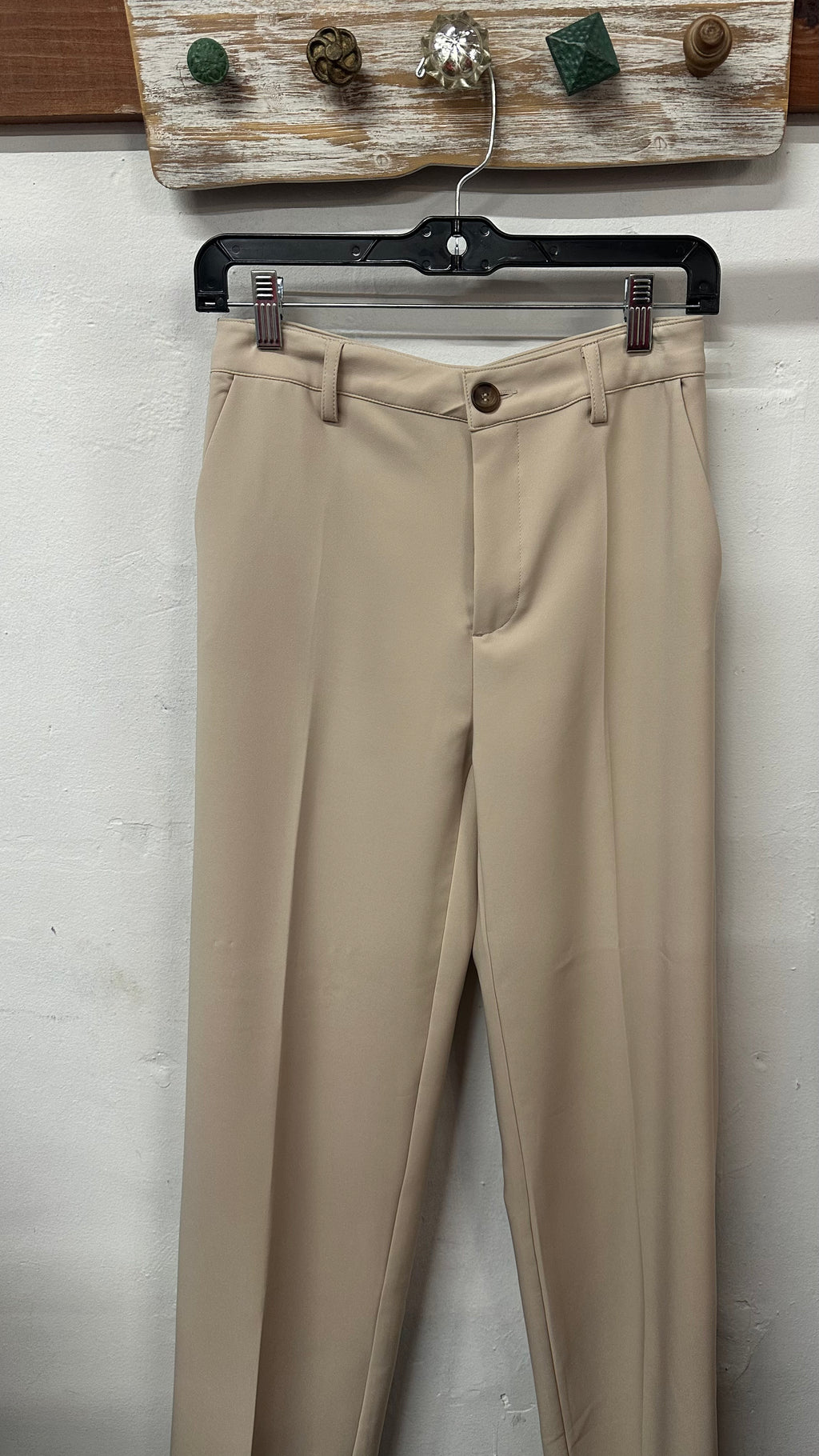 Khaki Pleated Pants