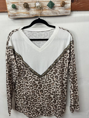 Sequin Leopard Top