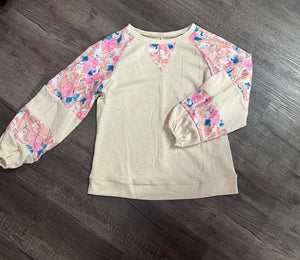 Floral Ribbed Pullover