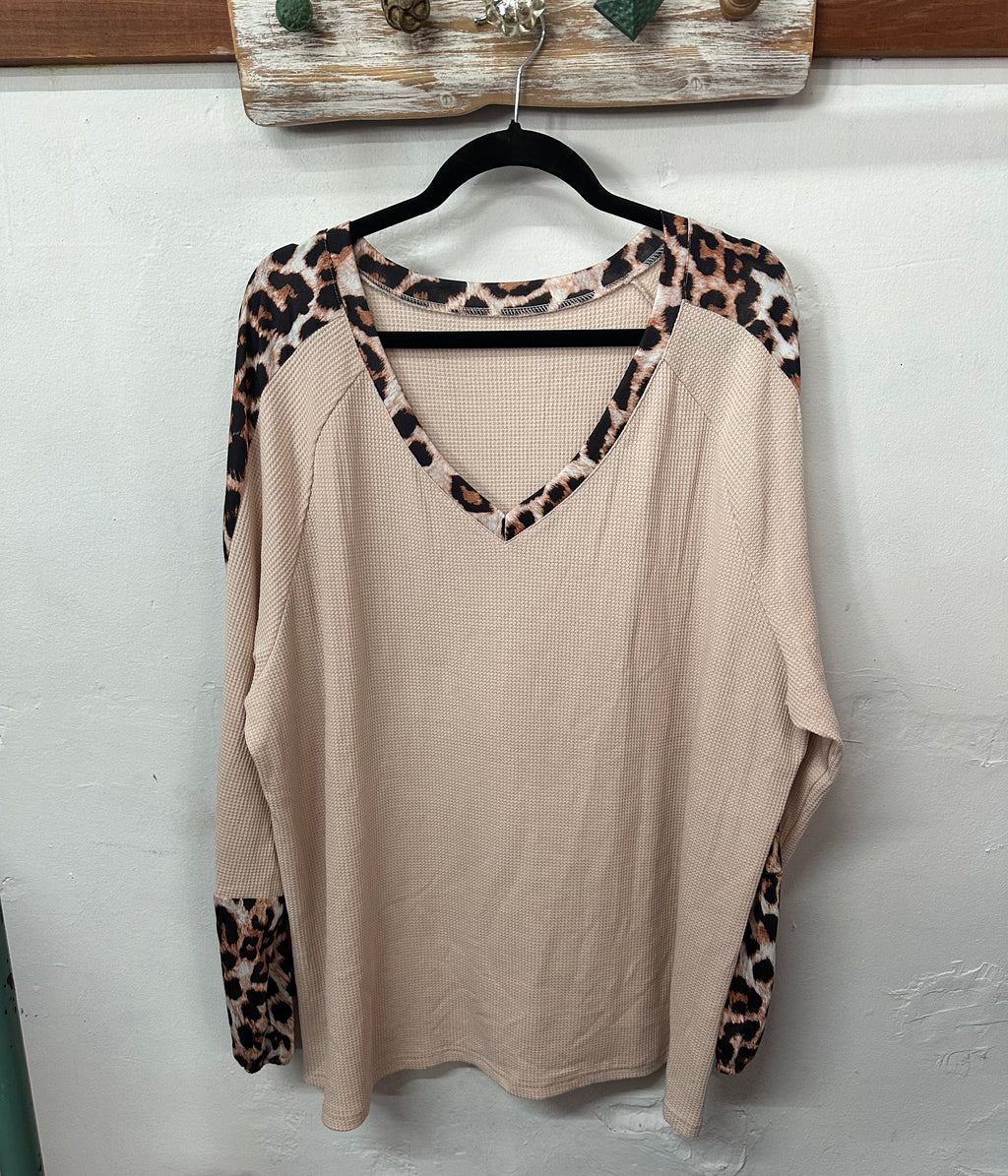 Plus Leopard Waffle Knit