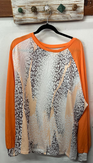 Orange Leopard Top