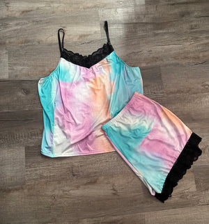 Tie Dye Lace PJ Set