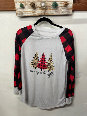 Plaid Merry Tee