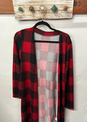 Red Plaid Cardi