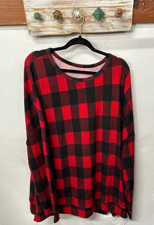 Holiday Plaid Top