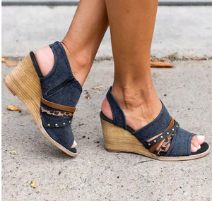 Denim Wedges