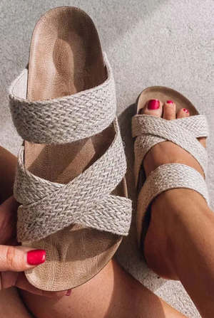 Woven Criss Cross Sandals