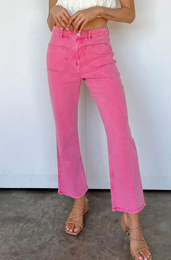 Pink Ankle Flares