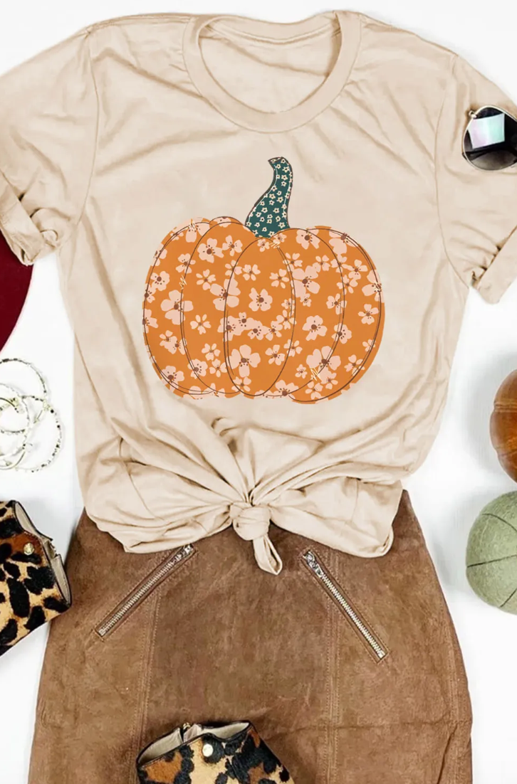 Floral Pumpkin Tee