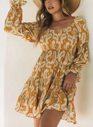 Mustard Paisley Dress