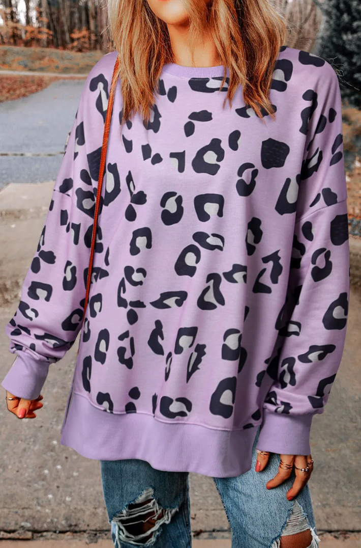 Purple Leopard Sweatshirt