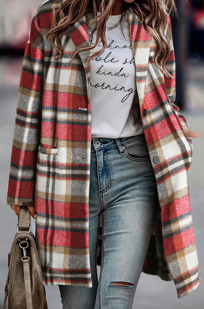 Long Plaid Shacket