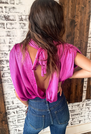 Pink Backless Blouse