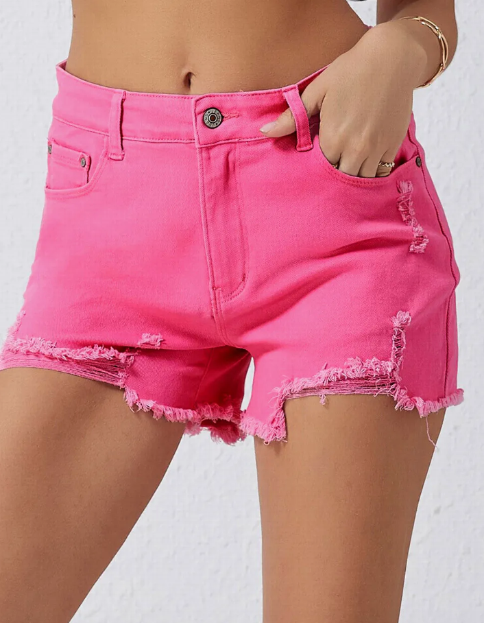 Distressed Pink Shorts