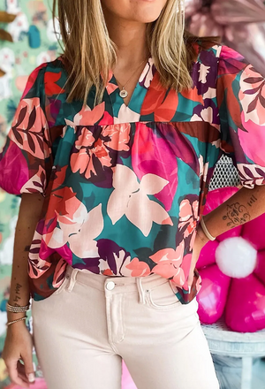 Fall Floral Blouse