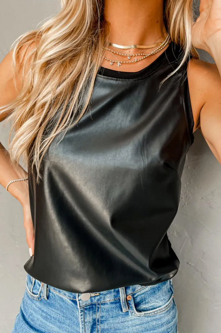 Faux Leather Tank