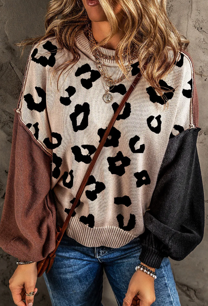 2 Toned Leopard Sweater