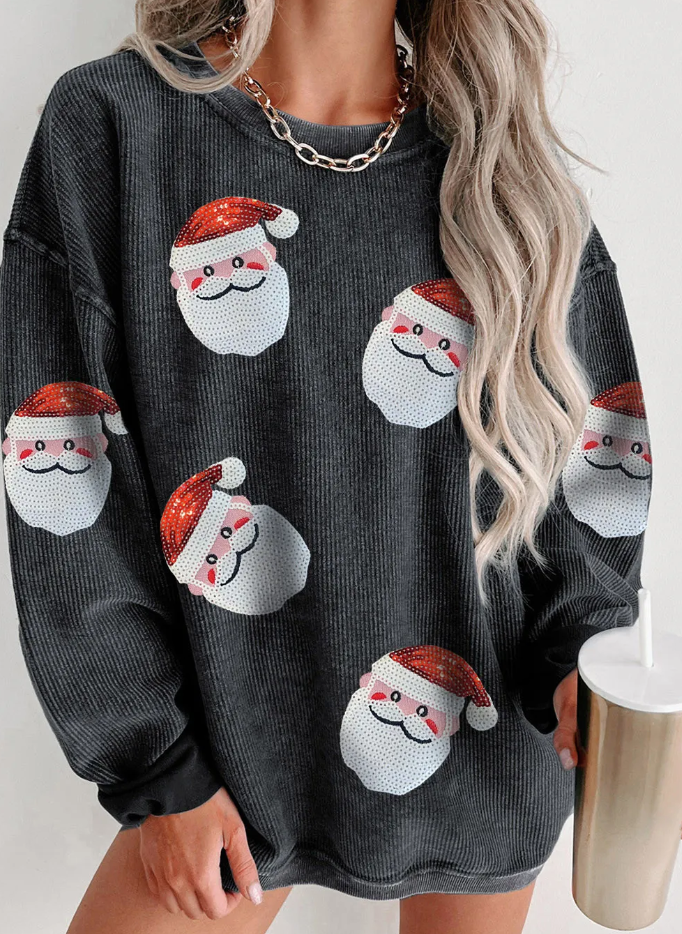 Ribbed Santa Pullover