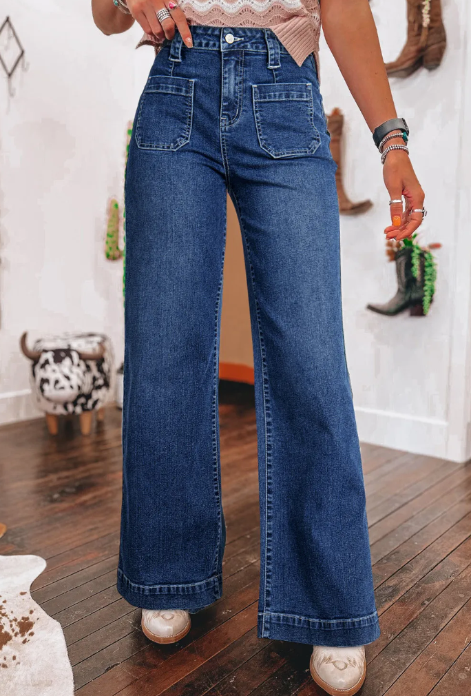 Wide Leg Pocket Jeans