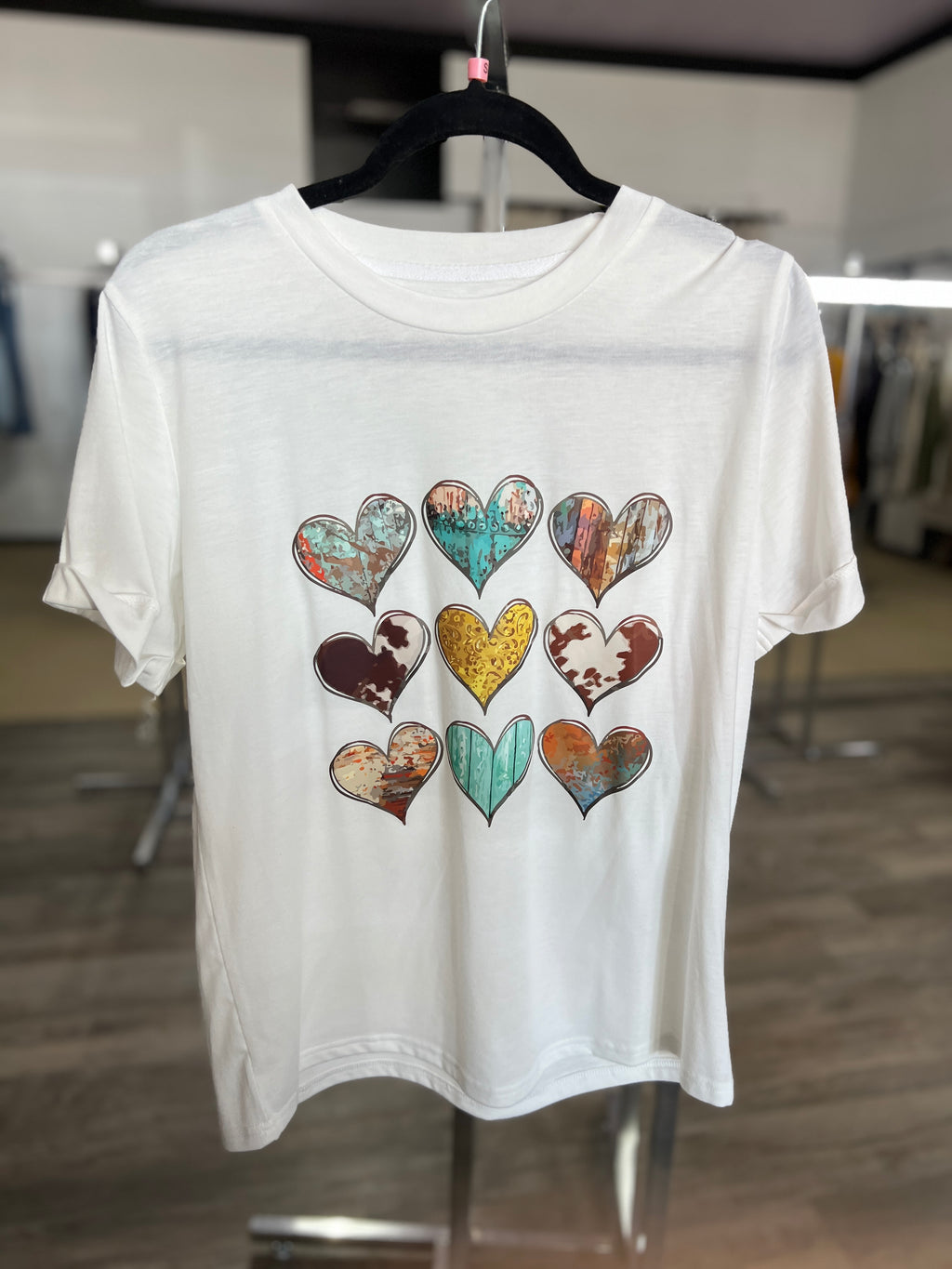 Cow Print Heart Tee