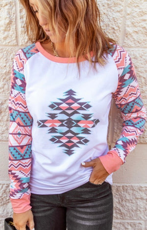 Western Tribal Aztec Top