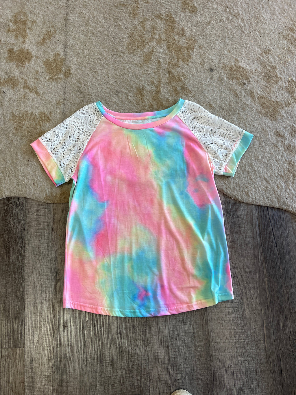 Lace Detail TieDye Top