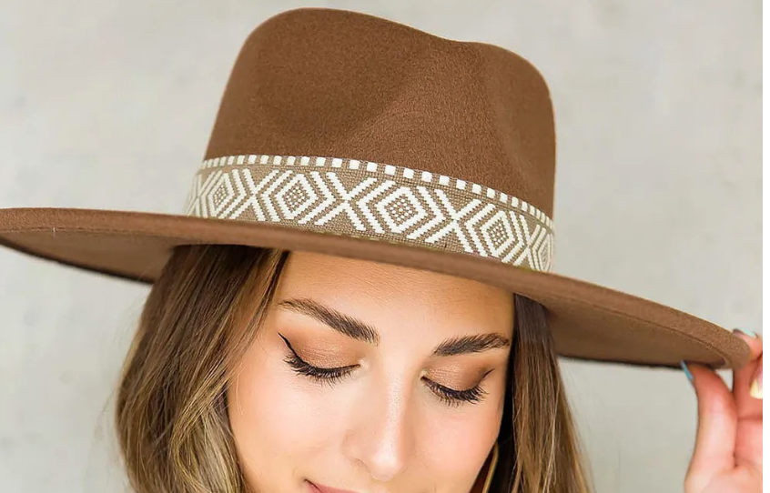 Brown Aztec Detail Hat